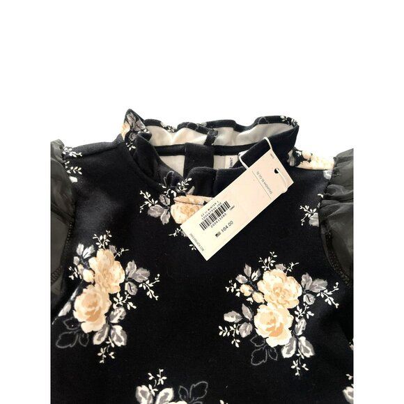 Janie And Jack 12-18 Months Floral Velvet Baby Dress Puff Sleeves NWT - Picture 2 of 4